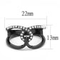 TK3166 - IP Black(Ion Plating) Stainless Steel Ring with Top Grade Crystal  in Clear-1