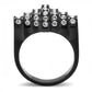 TK3167 - IP Black(Ion Plating) Stainless Steel Ring with Top Grade Crystal  in Clear-2