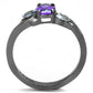 TK3169 - IP Light Black  (IP Gun) Stainless Steel Ring with AAA Grade CZ  in Tanzanite-2