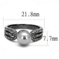 TK3170 - IP Light Black  (IP Gun) Stainless Steel Ring with Synthetic Pearl in Gray-1