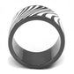 TK3171 - IP Light Black  (IP Gun) Stainless Steel Ring with Epoxy  in White-2