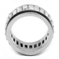 TK3173 - High polished (no plating) Stainless Steel Ring with Top Grade Crystal  in Clear-2