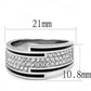 TK3174 - High polished (no plating) Stainless Steel Ring with Top Grade Crystal  in Clear-1