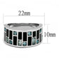 TK3175 - High polished (no plating) Stainless Steel Ring with Synthetic Synthetic Glass in Sea Blue-1