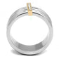 TK3176 - Two-Tone IP Rose Gold Stainless Steel Ring with Top Grade Crystal  in Clear-2