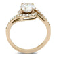 TK3178 - IP Rose Gold(Ion Plating) Stainless Steel Ring with AAA Grade CZ  in Clear-2