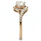 TK3178 - IP Rose Gold(Ion Plating) Stainless Steel Ring with AAA Grade CZ  in Clear-3