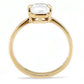 TK3179 - IP Rose Gold(Ion Plating) Stainless Steel Ring with AAA Grade CZ  in Clear-2