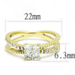 TK3181 - IP Gold(Ion Plating) Stainless Steel Ring with AAA Grade CZ  in Clear-1
