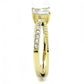 TK3181 - IP Gold(Ion Plating) Stainless Steel Ring with AAA Grade CZ  in Clear-3