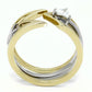 TK3183 - Two-Tone IP Gold (Ion Plating) Stainless Steel Ring with AAA Grade CZ  in Clear-2