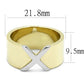 TK3185 - Two-Tone IP Gold (Ion Plating) Stainless Steel Ring with No Stone-1