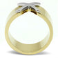 TK3185 - Two-Tone IP Gold (Ion Plating) Stainless Steel Ring with No Stone-2