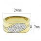 TK3186 - Two-Tone IP Gold (Ion Plating) Stainless Steel Ring with Top Grade Crystal  in Clear-1