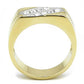 TK3186 - Two-Tone IP Gold (Ion Plating) Stainless Steel Ring with Top Grade Crystal  in Clear-2