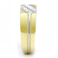 TK3186 - Two-Tone IP Gold (Ion Plating) Stainless Steel Ring with Top Grade Crystal  in Clear-3