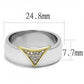 TK3187 - Two-Tone IP Gold (Ion Plating) Stainless Steel Ring with AAA Grade CZ  in Clear-1