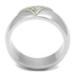 TK3187 - Two-Tone IP Gold (Ion Plating) Stainless Steel Ring with AAA Grade CZ  in Clear-2