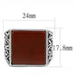 TK3189 - High polished (no plating) Stainless Steel Ring with Semi-Precious Agate in Siam-1