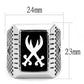 TK3191 - High polished (no plating) Stainless Steel Ring with Semi-Precious Onyx in Jet-1