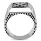 TK3191 - High polished (no plating) Stainless Steel Ring with Semi-Precious Onyx in Jet-2