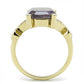 TK3195 - IP Gold(Ion Plating) Stainless Steel Ring with Semi-Precious Amethyst Crystal in Amethyst-2