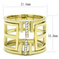 TK3198 - IP Gold(Ion Plating) Stainless Steel Ring with Top Grade Crystal  in Clear-1