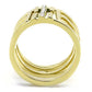 TK3198 - IP Gold(Ion Plating) Stainless Steel Ring with Top Grade Crystal  in Clear-2