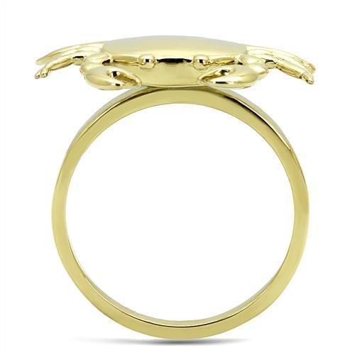 TK3199 - IP Gold(Ion Plating) Stainless Steel Ring with No Stone-2