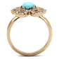 TK3201 - IP Rose Gold(Ion Plating) Stainless Steel Ring with Synthetic Turquoise in Sea Blue-2