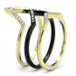 TK3202 - IP Gold+ IP Black (Ion Plating) Stainless Steel Ring with Top Grade Crystal  in Clear-3