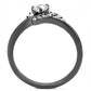 TK3203 - IP Light Black  (IP Gun) Stainless Steel Ring with AAA Grade CZ  in Clear-2