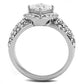 TK3206 - High polished (no plating) Stainless Steel Ring with AAA Grade CZ  in Clear-2