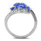 TK3211 - High polished (no plating) Stainless Steel Ring with Synthetic Synthetic Glass in Sapphire-2