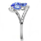 TK3211 - High polished (no plating) Stainless Steel Ring with Synthetic Synthetic Glass in Sapphire-3