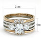 TK3212 - Two-Tone IP Rose Gold Stainless Steel Ring with AAA Grade CZ  in Clear-1