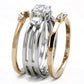 TK3212 - Two-Tone IP Rose Gold Stainless Steel Ring with AAA Grade CZ  in Clear-3