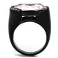 TK3213 - IP Black(Ion Plating) Stainless Steel Ring with Top Grade Crystal  in Light Amethyst-2