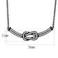 TK3219 - IP Black(Ion Plating) Stainless Steel Chain Pendant with AAA Grade CZ  in Clear-1