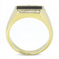 TK3222 - IP Gold(Ion Plating) Stainless Steel Ring with AAA Grade CZ  in Clear-2