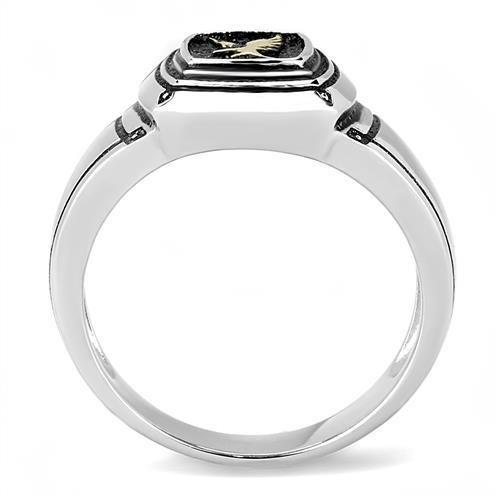 TK3226 - Two-Tone IP Gold (Ion Plating) Stainless Steel Ring with Epoxy  in Jet-2