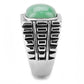 TK3229 - High polished (no plating) Stainless Steel Ring with Synthetic Jade in Emerald-3