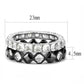 TK3231 - Two-Tone IP Black (Ion Plating) Stainless Steel Ring with AAA Grade CZ  in Black Diamond-1