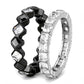 TK3231 - Two-Tone IP Black (Ion Plating) Stainless Steel Ring with AAA Grade CZ  in Black Diamond-3