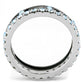 TK3233 - Two-Tone IP Black (Ion Plating) Stainless Steel Ring with Top Grade Crystal  in Sea Blue-2