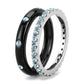 TK3233 - Two-Tone IP Black (Ion Plating) Stainless Steel Ring with Top Grade Crystal  in Sea Blue-3