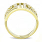 TK3238 - IP Gold(Ion Plating) Stainless Steel Ring with AAA Grade CZ  in Clear-2