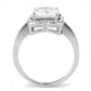 TK3242 - High polished (no plating) Stainless Steel Ring with AAA Grade CZ  in Clear-2