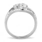 TK3243 - High polished (no plating) Stainless Steel Ring with AAA Grade CZ  in Clear-2
