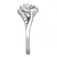 TK3243 - High polished (no plating) Stainless Steel Ring with AAA Grade CZ  in Clear-3